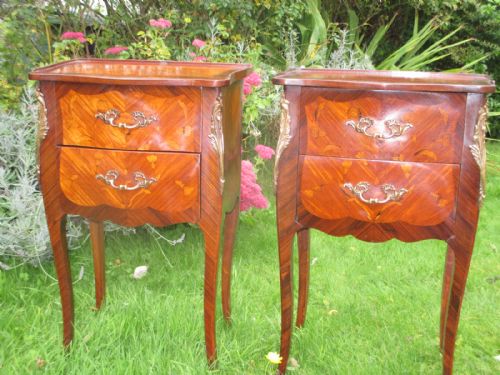 Pair of Marquetry Bedside Tables