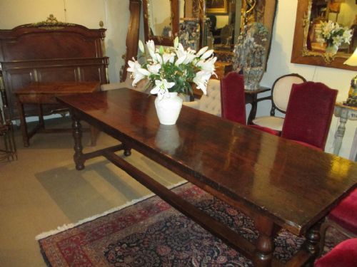 Large Walnut Refectory Farmhouse Table