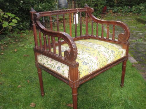 Carved Rosewood Window Seat or Stool
