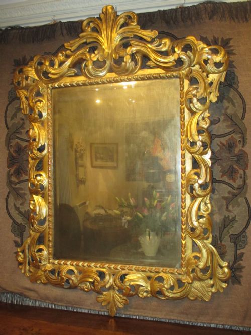 Large Gilt Scrolled Mirror