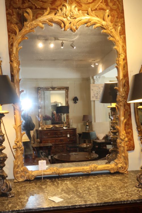 French Carved Wood Gilt Mirror