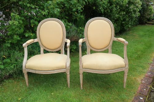 Pair of French Upholstered Armchairs