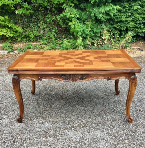 French Walnut Draw Leaf Table