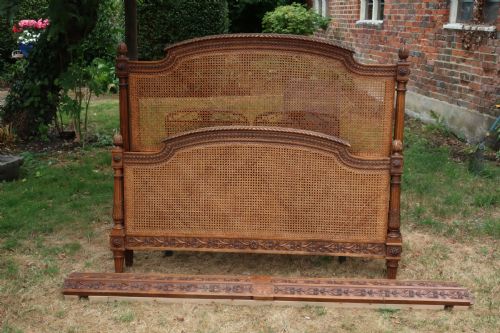 Kingsize Carved Caned Bed