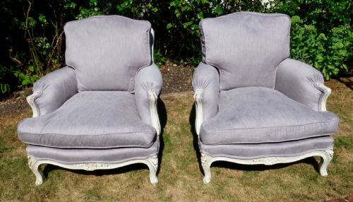 Large Pair of Bergere Armchairs