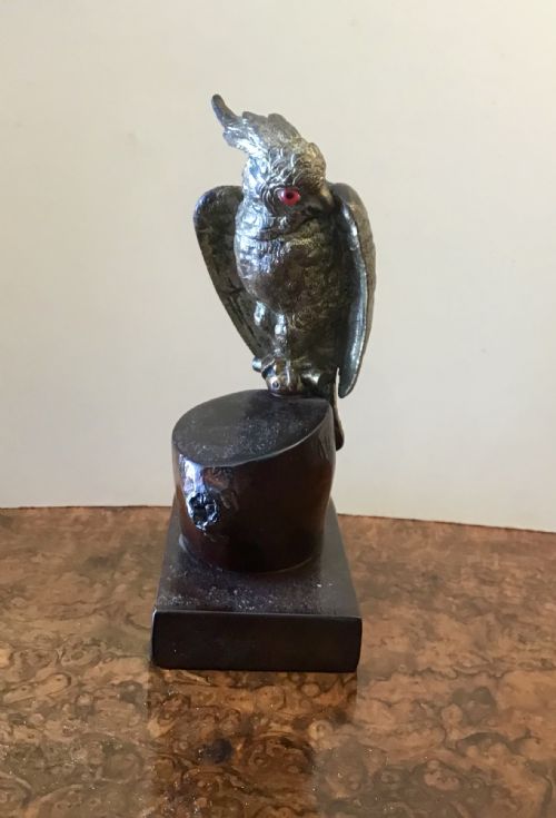 Metal Parrot Inkwell