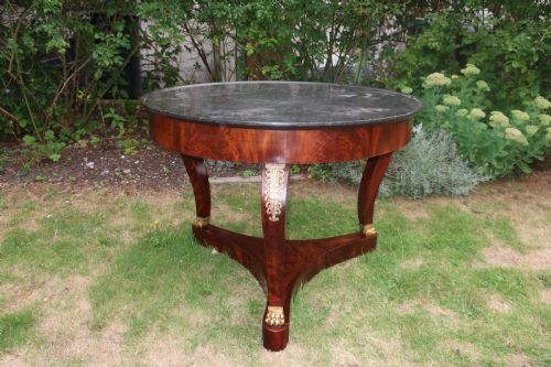 French Empire Centre Table in Flame Mahogany