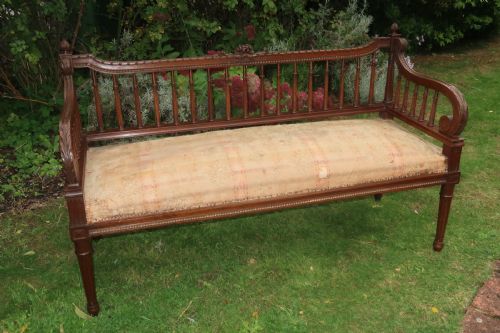 Carved Walnut Window Seat