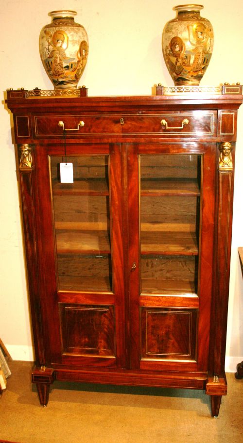 Empire French Mahogany Bookcase