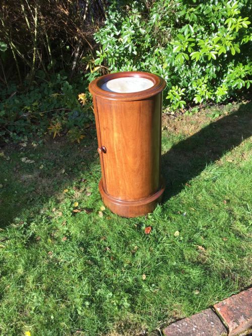 Cylindrical Mahogany Bedside Table