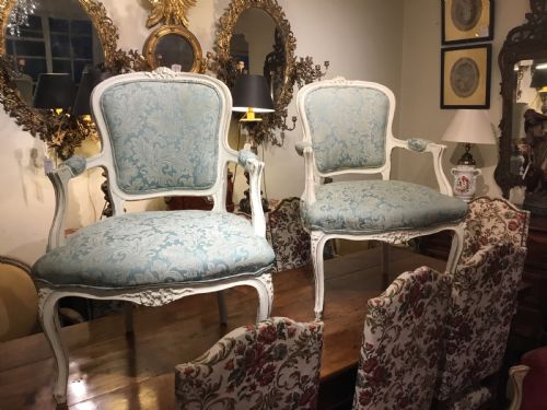 A Pair of Pretty French Open Armchairs