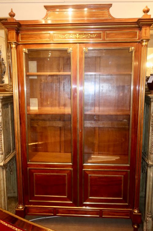 Brass Inlaid Mahogany Cabinet