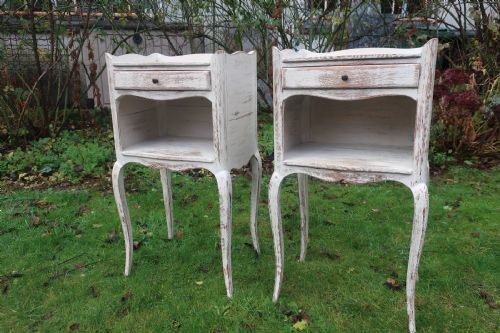 Pair of Painted Oak Bedside Tables