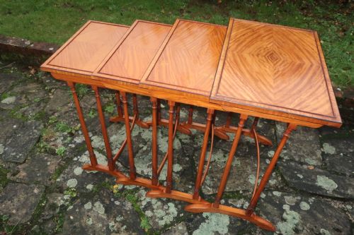 Satinwood Nest of Four Tables