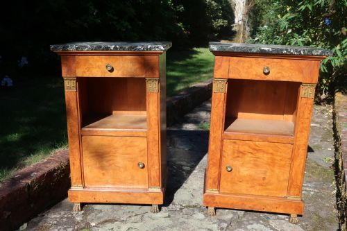 Pair of Figured Ash Bedside Tables