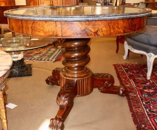 Large Figured Walnut Gueridon
