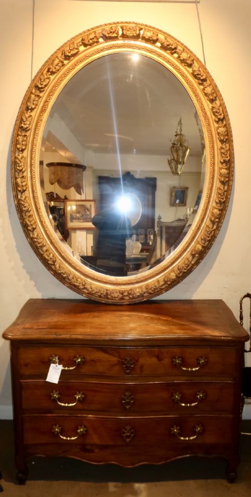 Very Large Gilt Oval Mirror