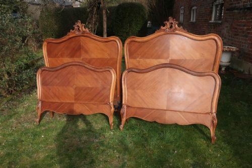 Pair of French Walnut Single Beds