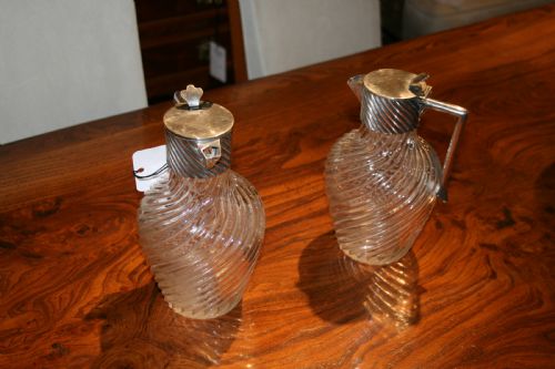 Pair French Decanters or Water Jugs