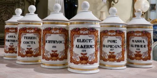 Set of Six Chemists or Apothecary Jars