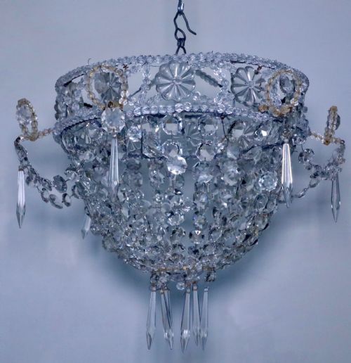 Cut Glass Basket Chandelier