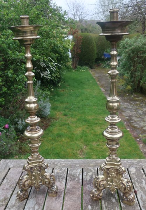 Pair of 18th Century Altar Sticks