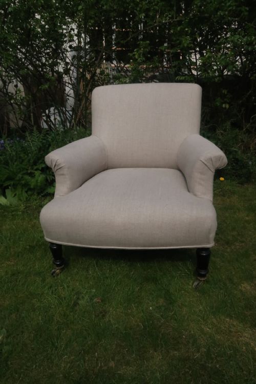 Single Armchair in Grey Linen