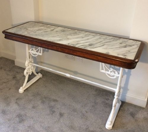 Victorian Marble and Iron Table