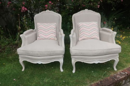Pair of French Upholstered Armchairs