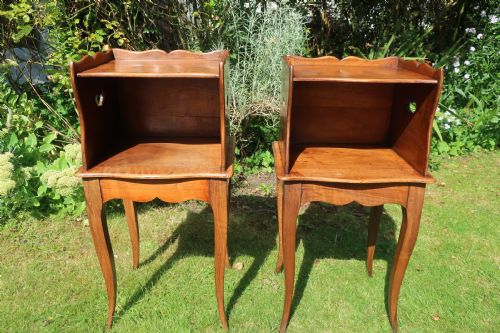 Pretty Pair of Small Walnut Bedside Tables