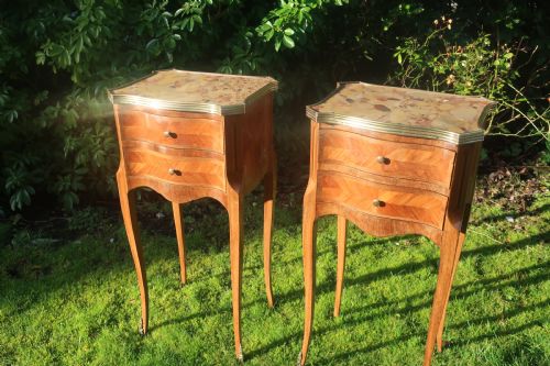 Pair of Inlaid Bedside Tables