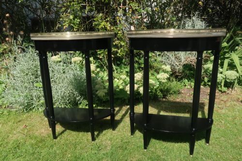 Pair of Ebonised Console Tables