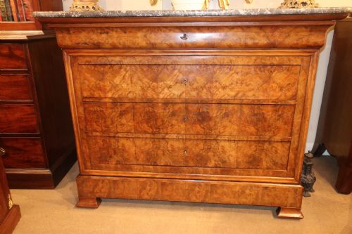 French Louis Philippe Commode in Burr Walnut