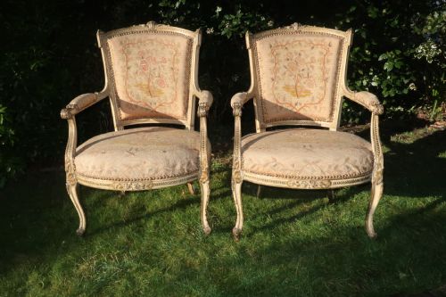 Pair of French, Period Armchairs