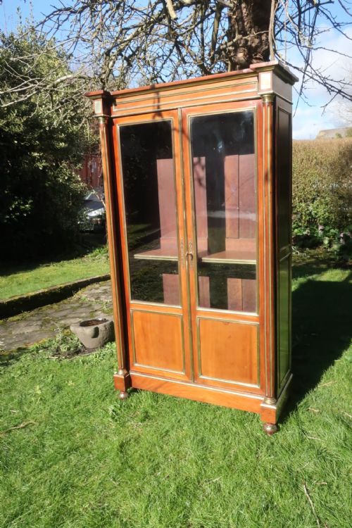 Brass Inlaid Mahogany Bookcase
