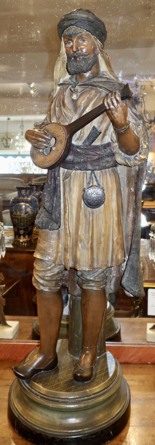 Very Large Cold Painted Terracotta Figure