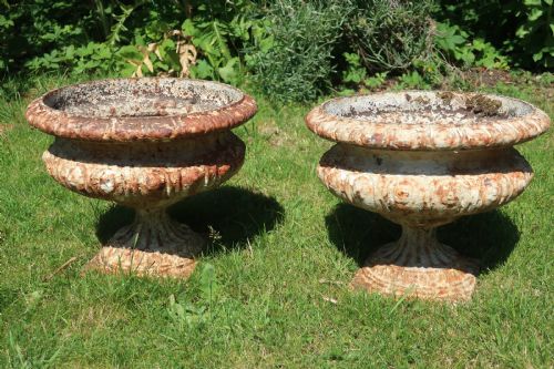 Pair of Caste Iron Jardinieres