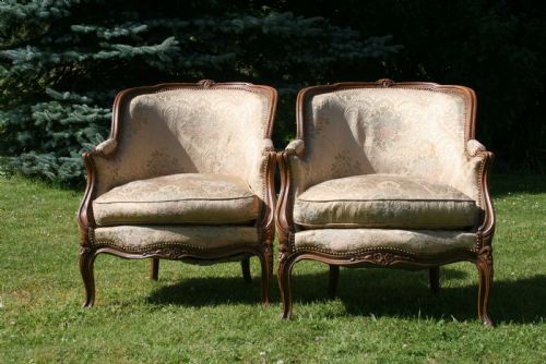 Pair of French Bergeres Armchairs