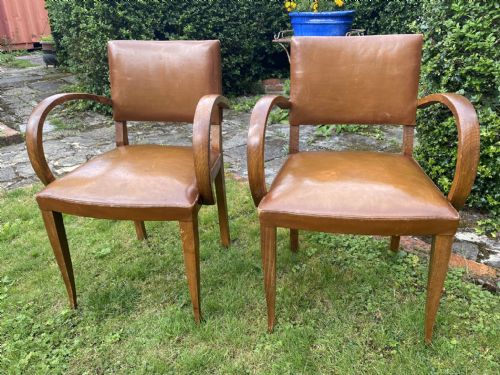 Pair of Leather Bridge Chairs