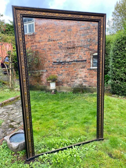 Very Large Ebonised and Gilt Mirror