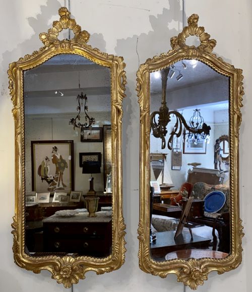 Pair of Venetian Carved Giltwood Mirrors
