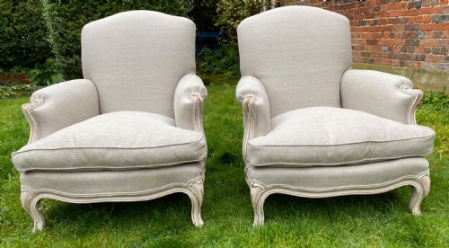 Pair of Large Bergere Armchairs