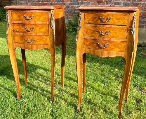 Pair of French Louis Xv Style Bedside Tables