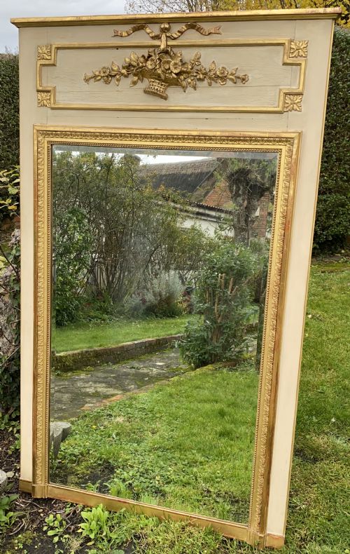 Painted and Gilt Trumeau Mirror