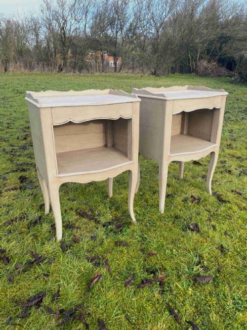 Pair of French Painted Bedside Tables