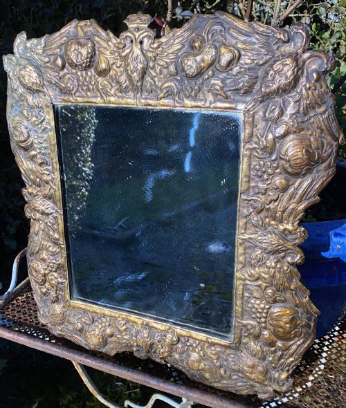 Unusual Repousse Mirror with Double Headed Eagle Motif