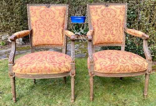 Pair of Original Paint French Armchairs