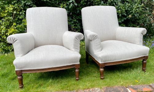 Pair of French Upholstered Armchairs