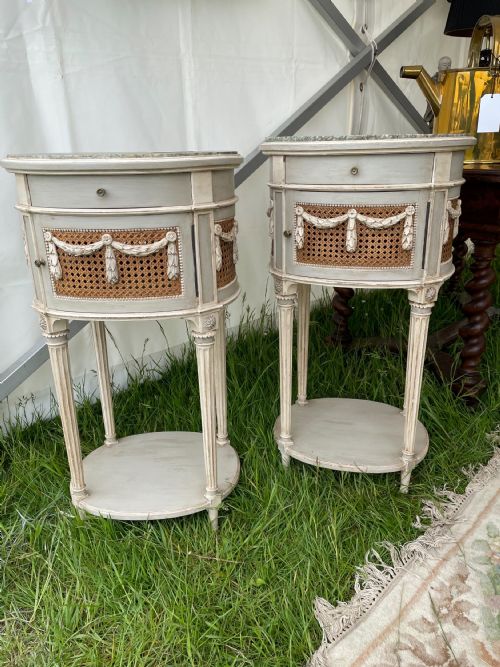 Super Pair of French Caned Bedsides