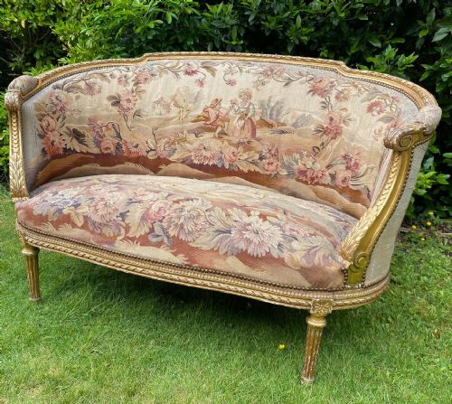 French Gilt Needlepoint Sofa